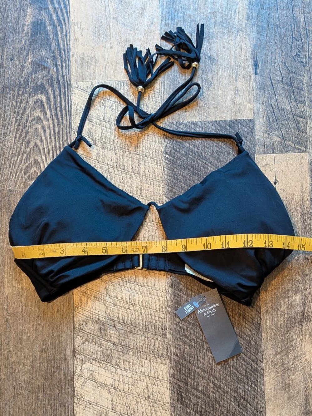 Abercrombie & Fitch Swim Halter Triangle Bikini Top Black Medium - Picture 5 of 6